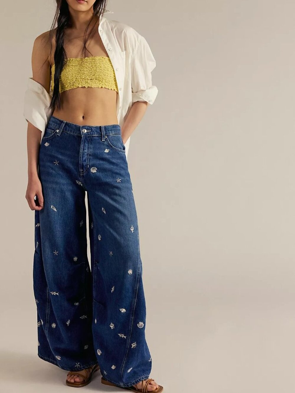 We the Free Westward Embroidered Jeans in Under the Sea NEW